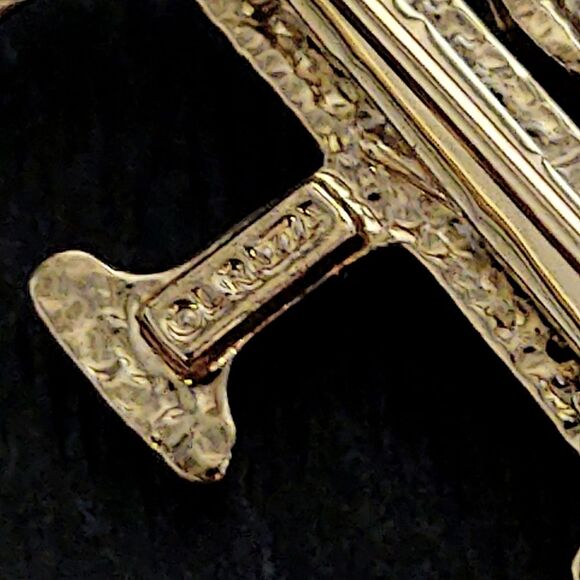 Vintage Angel Monogram Initial "F" Goldtone Pin Brooch - Picture 7 of 8